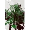 Cuadro abstracto con hoja tropical verde