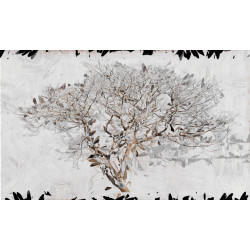 Cuadro árbol abstracto en blanco y negro