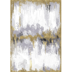 Composición abstracta vertical en oro y gris