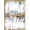 Composición abstracta vertical en oro y gris