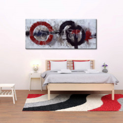 Cuadro abstracto Circulos negro y rojo