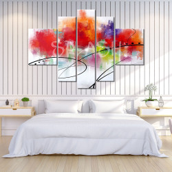 Cuadro Abstracto Explosión de colores dormitorio
