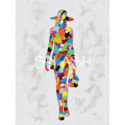 Cuadro Silueta mujer paseando en colores