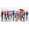 Cuadro urbano figuras paraguas