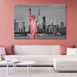 Cuadro skyline New York y estatua de la Libertad para salón