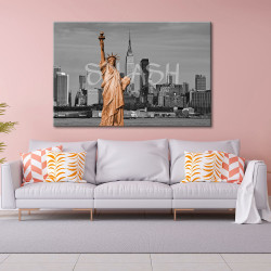 Cuadro skyline New York Naranja para salón