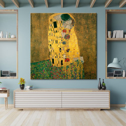 Cuadro el beso de Klimt impreso en lienzo para sala salón