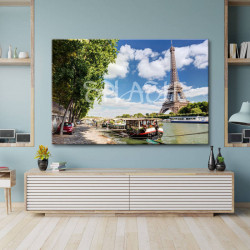 Cuadro de la Torre Eiffel de Paris desde el Sena