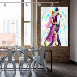 Cuadro figurativo con pareja bailando para comedor oficina o negocio