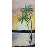 Cuadro vertical de Playa con palmeras