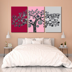 cuadro Árbol de la Vida magenta y rosa para dormitorio