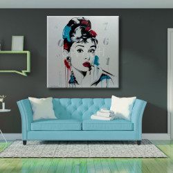 cuadro Audrey Hepburn en colores para salón
