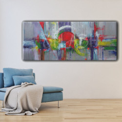 Cuadro Abstracto Splash colorido con textura para sala salón