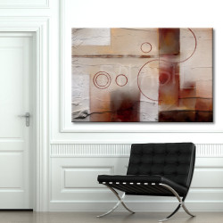 Cuadro abstracto moderno tonos tierra para cuarto de estar y entrada