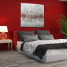Cuadro abstracto blanco, negro y rojo para dormitorio