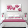 Cuadro texturado de flores rosas cabecero para dormitorio