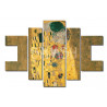 Cuadro 5 piezas el beso de Klimt impreso