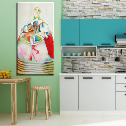 Cuadro de Menina Moderna colorida vertical para cocina