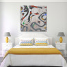 Cuadro abstracto colorido con textura para dormitorio