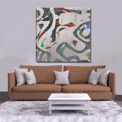 Cuadro abstracto colorido con textura para salón