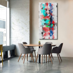 Cuadro abstracto vertical colorido para sala de estar comedor