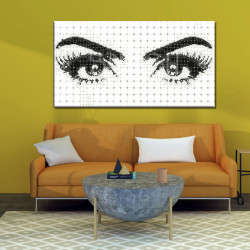 Cuadro pop art ojos en blanco y negro para salón