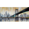 Cuadro de New York Skyline en gris y mostaza