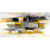 Cuadro abstracto en gris y Amarillo Mostaza