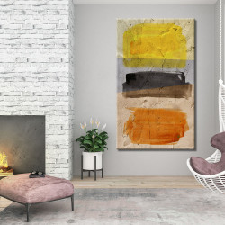 Cuadro abstracto vertical tricolor pintado para salón cuarto de estar