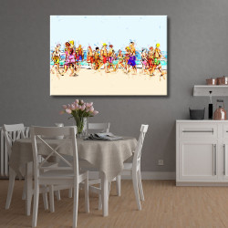 Cuadro de figuras paseo por la playa para comedor