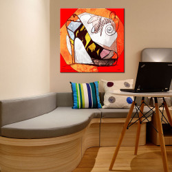 Cuadro pop art con zapato de tacón colorido cuarto de estar trabajo