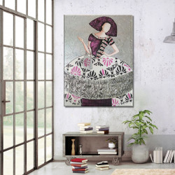 Cuadro menina espejos rosa negro plata para sala salón