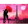 Cuadro pareja enamorados con paraguas en París