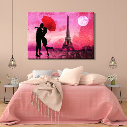 Cuadro pareja enamorados con paraguas en París para dormitorio