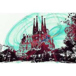 Cuadro Sagrada Familia Barcelona abstracto