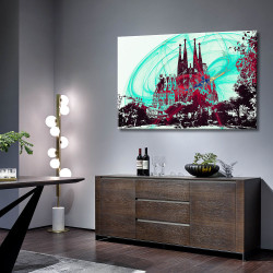 Cuadro Sagrada Familia Barcelona abstracto para sala cuarto de estar