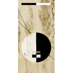 Cuadro Abstracto Círculo Blanco y Negro