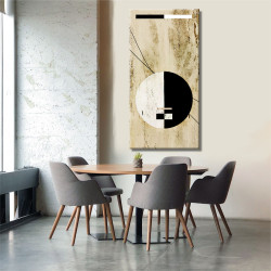 Cuadro Abstracto Círculo Blanco y Negro para comedor sala de estar