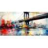 Cuadro del puente de Brooklyn pop art colorido