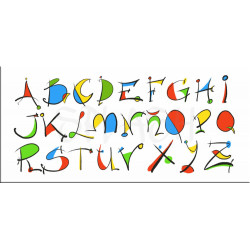 Cuadro letras abecedario colores