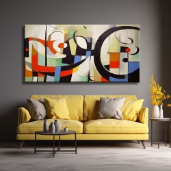 cuadro abstracto cubista estilo miró para salón