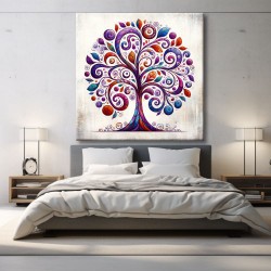 Cuadro Árbol de la Vida Colorido impreso para dormitorio