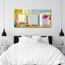 Lienzo Abstracto Contemporáneo Colorido impreso y pintado para dormitorio