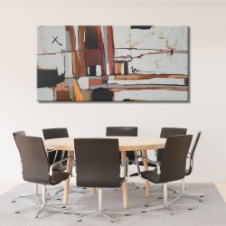 Cuadro Abstracto Contemporáneo en Colores Tierra para sala de reuniones comedor