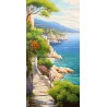 Cuadro acantilado costa brava y árboles paisaje mediterráneo impreso en lienzo