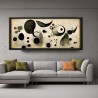 cuadro abstracto monocromático inspirado en Miró con marco de caja americana
