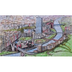 Cuadro vista de Bilbao en Pinceladas