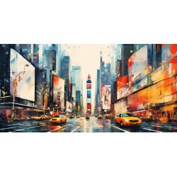 Cuadro New York Vibrante Metrópolis Impreso en lienzo