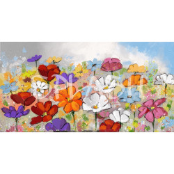 Cuadro de motivos florales multicolor