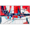 Cuadro Abstracto modular rojo azul